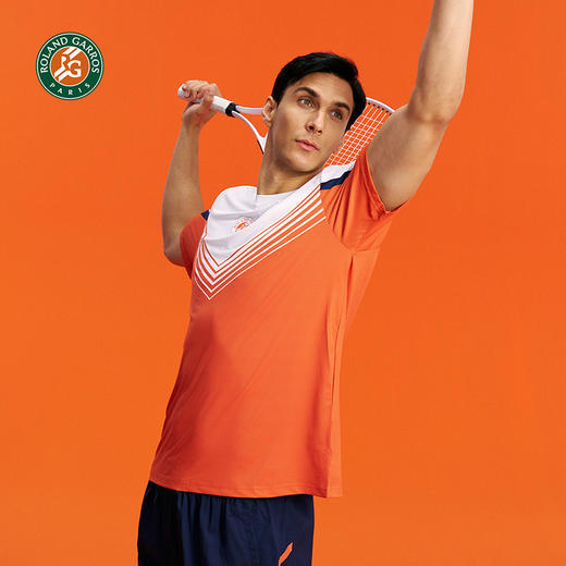 罗兰加洛斯速干短袖男T恤网球运动夏季新款撞色透气训练健身上衣 商品图1