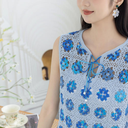 苏苏姐家采和镂空拼花背心手工diy衣服钩针蕾丝毛线团自制材料包 商品图3