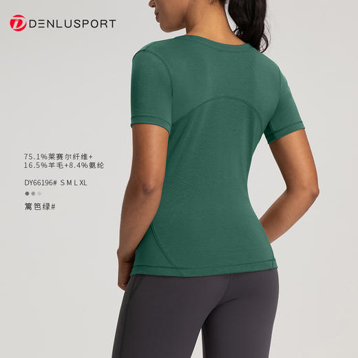 LULU同款夏季圆领修身裸感透气短袖T运动上衣  DY66196 商品图9