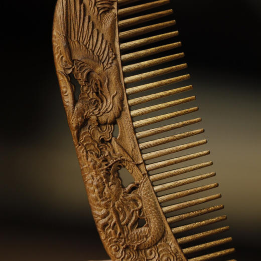 【青山特惠】精品 金丝楠木【龙凤呈祥】木梳 s112 商品图1