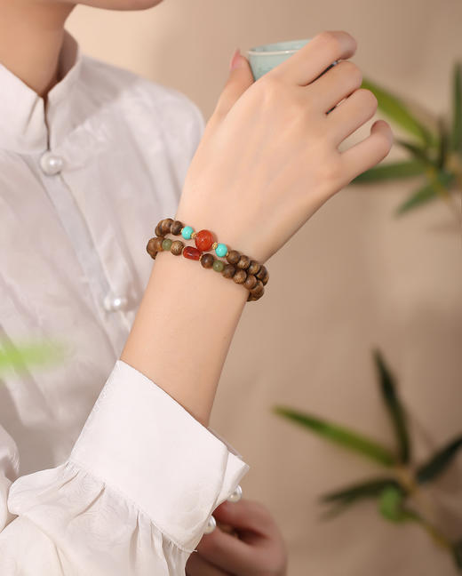 FX沉红翠绕双圈手串 BCCSDIY18 商品图3