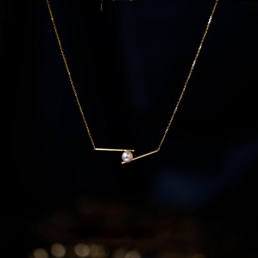 雀说真空电镀18K金保色项链平衡木套链锁骨链轻奢小众设计高级感颈链AL 商品图2