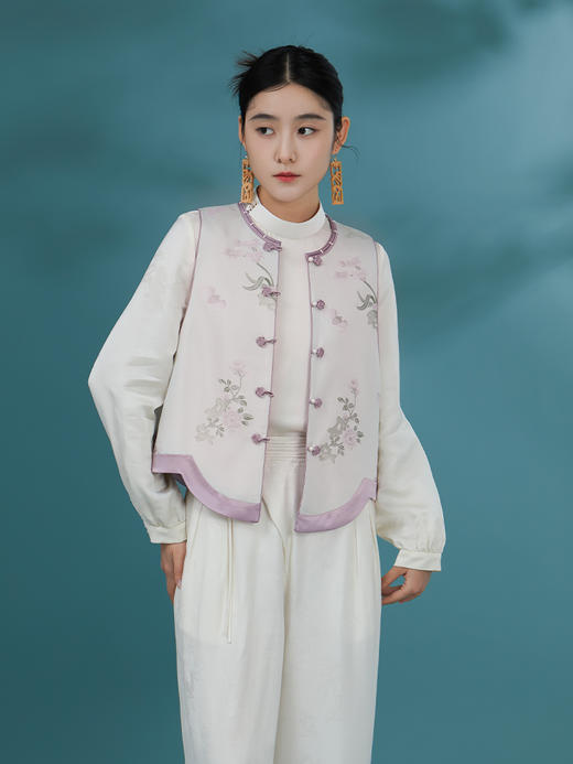 荷言HEYEN 晚吟 非遗宋锦真丝马甲高定系列 商品图1