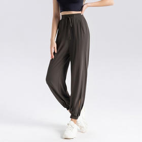 丁摩新款女桑蚕丝速干透气防晒裤运动休闲长裤宽松真丝束脚裤AL25017