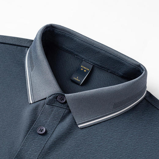 【7A抗菌凉感】罗蒙男士夏季暗纹提花抗皱商务polo衫男士短袖男t恤体恤 商品图5