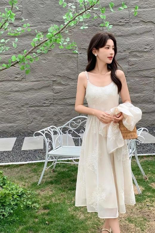 ELLA JADE 云雾米色新中式舒适开衫吊带裙套装 20602 商品图3