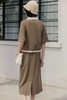 WHO KNOWS 咖色休闲百搭撞色上衣半裙套装 20648 商品缩略图2