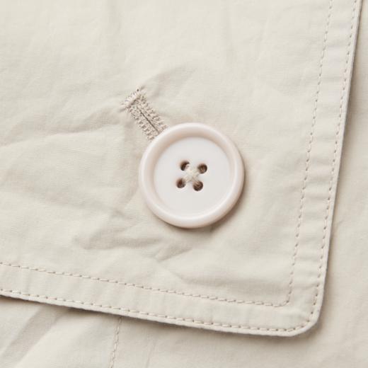 ROMI STUDIO 高支棉挺括纸感双排扣抽绳可拆卸连帽风衣RWCAW64453 商品图3