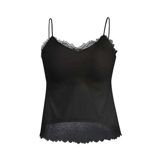 丁摩真丝无痕法式蕾丝花边吊带 桑蚕丝细肩带带罩杯一体式背心AL2S263 商品图4