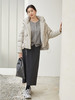 浅灰色珍珠扣针织开衫 圆领 A 字刺绣短款上衣 秋冬季温柔风显瘦百搭羊毛混纺外套 商品缩略图1