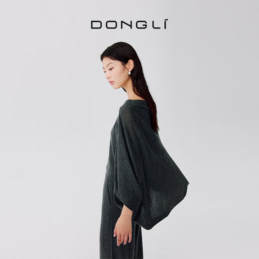 东黎 • 桑蚕丝山羊绒夏季纯色斗篷蝙蝠袖披肩 2332 商品图4