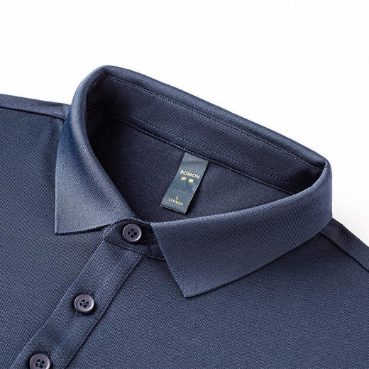 【7A抗菌凉感醋酸亚麻桑蚕丝】罗蒙男士夏季polo衫防紫外线短袖t恤男polo衫休闲百搭上衣 商品图4