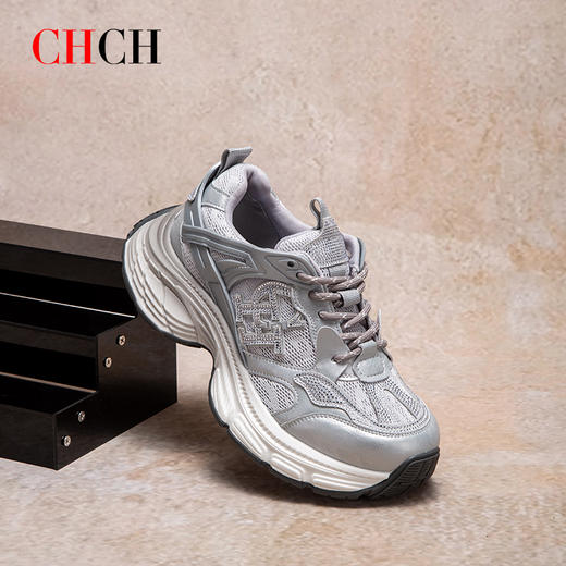 CHCH平衡鞋2025夏季新款厚底休闲老爹鞋网面运动鞋女鞋CP1B5411 商品图4