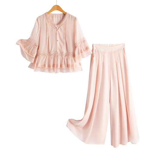 小众温柔风时尚衬衫，垂感阔腿裤两件套HR-SYY2738 商品图4