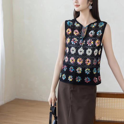 苏苏姐家采和镂空拼花背心手工diy衣服钩针蕾丝毛线团自制材料包 商品图2