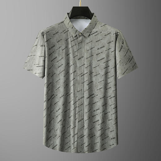 【拉链款】【DPX】大依优型大码冰丝短袖花衬衫夏装半袖衬衣胖子时尚休闲色百搭免烫上衣胖子男士 商品图0