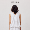 LIYIHAN夏季时尚气质休闲风领口交叉无袖V领蕾丝上衣衬衫 商品缩略图3