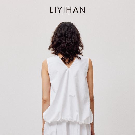 LIYIHAN夏季时尚气质休闲风领口交叉无袖V领蕾丝上衣衬衫 商品图3