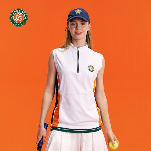 罗兰加洛斯无袖运动背心女外穿速干显瘦网球上衣跑步短袖撞色 商品图4