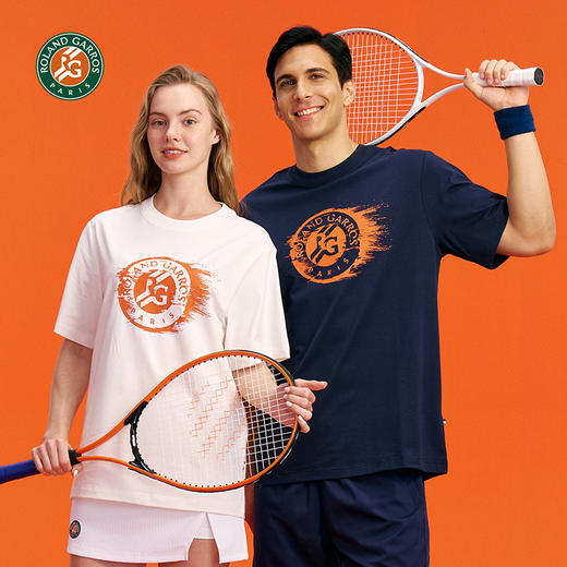 罗兰加洛斯法网短袖t恤男女纯棉春夏新款纯棉运动上衣宽松 商品图1