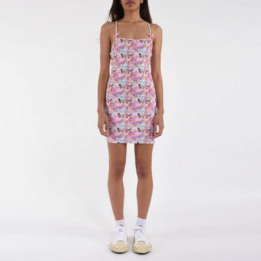 GCDS 女士徽标印花棉质连衣裙 混色 B1MW1001JJ0 09 商品图0