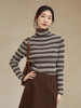 秋冬新款堆堆领条纹羊毛打底毛衣 软糯亲肤 多色条纹百搭显瘦长袖针织衫 商品缩略图1