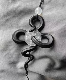 蛇主题 挂件 中国结塑料铜钱 爬宠周边文创个性礼品 ★小歪萌宠 正版