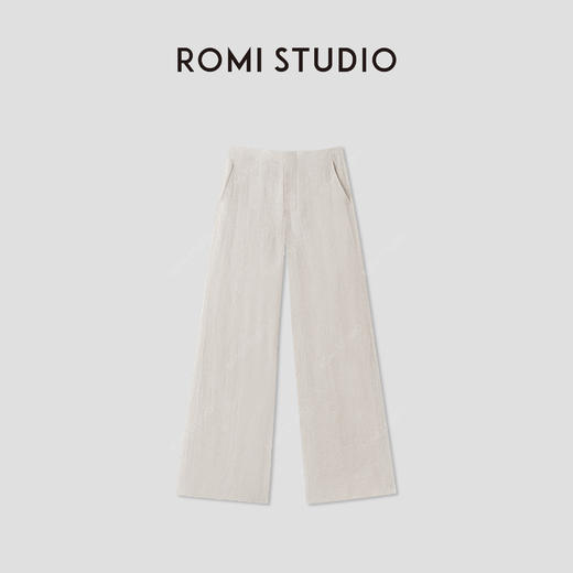 ROMI STUDIO“质感亚麻”100%雨露麻轻薄宽松直筒休闲裤 RWCLXM2871 商品图0