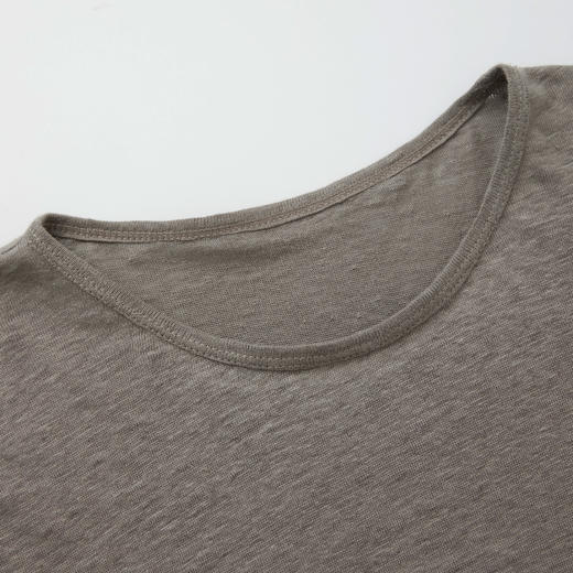ROMI STUDIO“质感亚麻”100%亚麻复古做旧小飞袖短袖T恤RWCRSY3504 商品图2