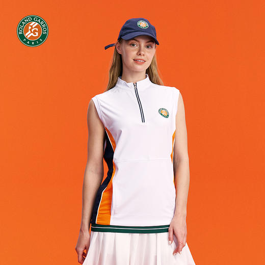 罗兰加洛斯无袖运动背心女外穿速干显瘦网球上衣跑步短袖撞色 商品图1