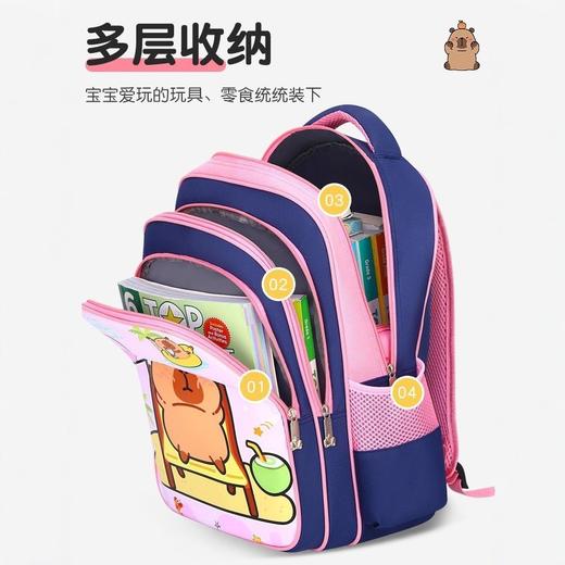 心选丨新款卡皮巴拉小学生书包男女童双肩背包韩版大容量幼儿园儿童书包 商品图2
