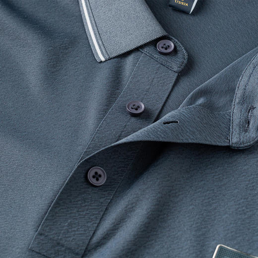 【7A抗菌凉感】罗蒙男士夏季暗纹提花抗皱商务polo衫男士短袖男t恤体恤 商品图7