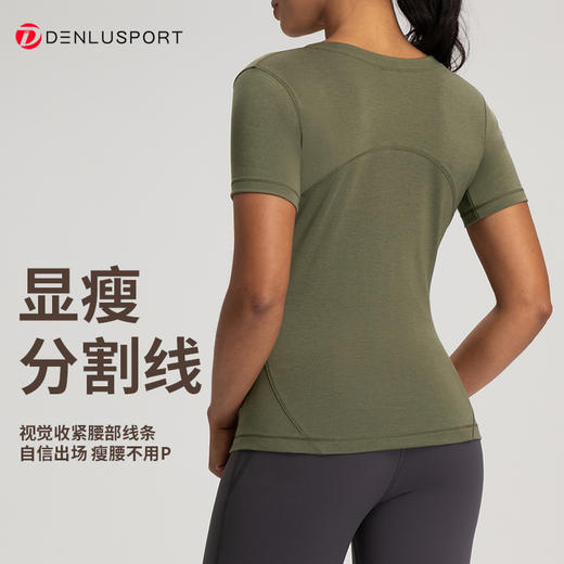 LULU同款夏季圆领修身裸感透气短袖T运动上衣  DY66196 商品图3