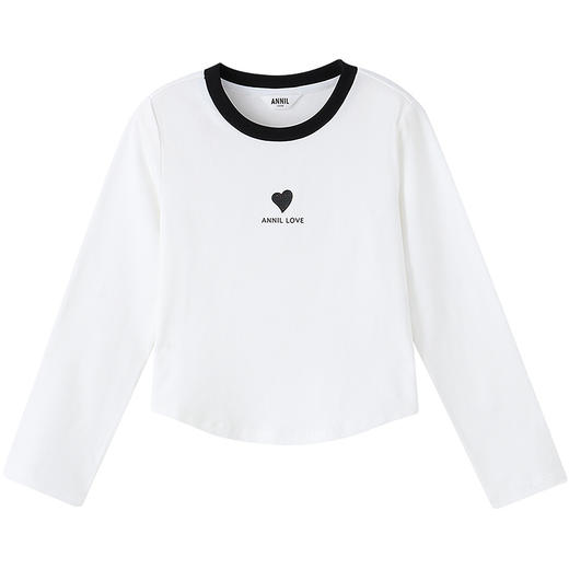 【收腰甜美棉T恤】女童圆领长袖针织衫秋季新款安奈儿童装小程序专享EG531568 商品图9