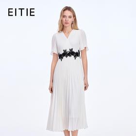 EITIE爱特爱高级优雅气质收腰百褶轻礼服连衣裙25秋新款8377002