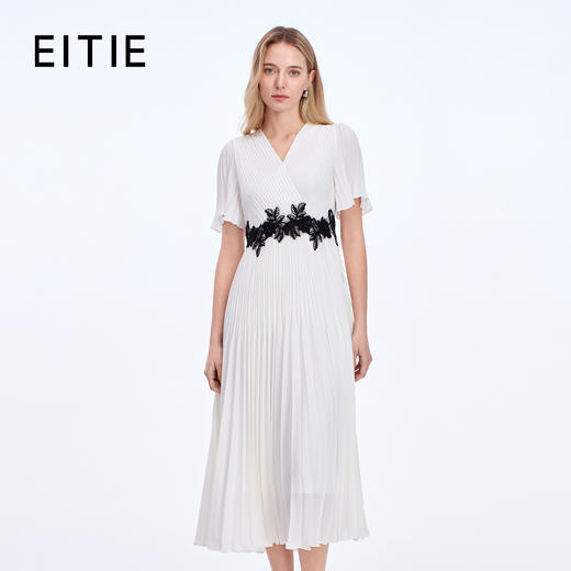 EITIE爱特爱高级优雅气质收腰百褶轻礼服连衣裙25秋新款8377002 商品图0