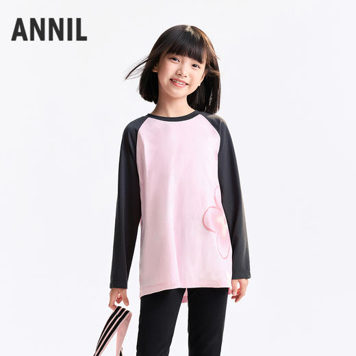 女童圆领长袖针织衫秋季新款安奈儿童装EG531518 商品图2