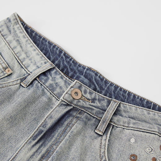 【新品上新】HX 夏季水洗牛仔五分裤微宽松手感柔软S207522059101 商品图2