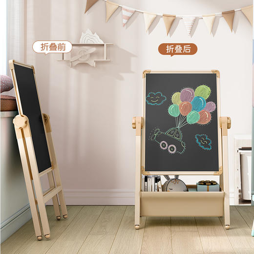 【快乐小画家，绘制梦想~】儿童画板磁性可消除 儿童画板套装 画板可擦写 超大儿童画板磁性画架-QQ 商品图2