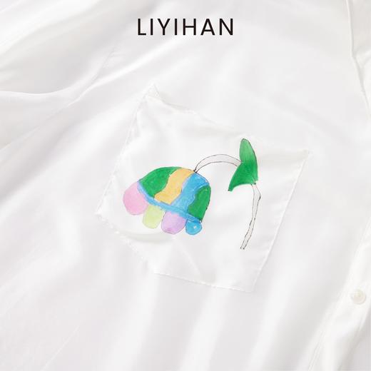 LIYIHAN清月鹊 2025夏季通勤宽松桑蚕丝长袖衬衫印花外套高级感 商品图2