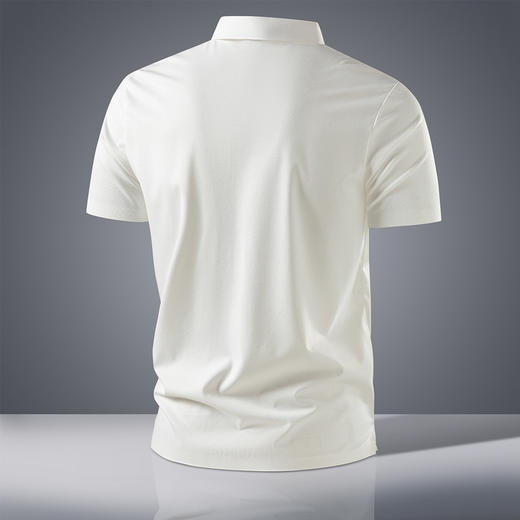 【凉感抗菌无痕抗皱】罗蒙男士Polo衫夏季树皮纹理冰丝t恤时尚休闲男短袖 商品图4