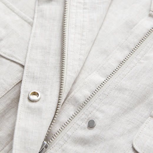 ROMI STUDIO“质感亚麻”100%亚麻抽绳收腰宽松立领马甲 RWCRWG3920 商品图3