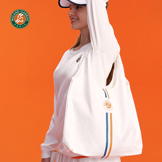 罗兰加洛斯法网帆布袋女大容量手提袋单肩斜跨包三色印花环保袋 商品图4