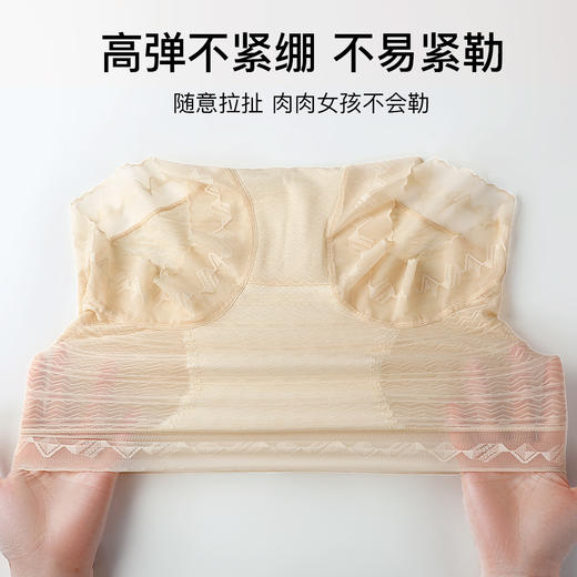 3条【高腰收腹 轻薄蕾丝】透气100%棉加长裆夏薄款女士内裤    杏雨春来【下架】 商品图7