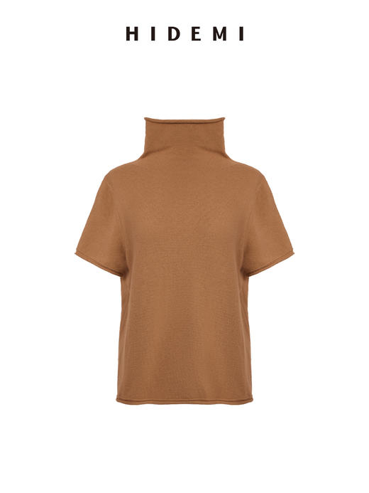 HIDEMI 进口澳洲美丽奴羊毛全毛堆堆领短袖针织毛衣叠穿神器 商品图14