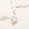 925纯银珍珠项链，复古简约锁骨链小众时尚几何吊坠N000532B 商品缩略图0