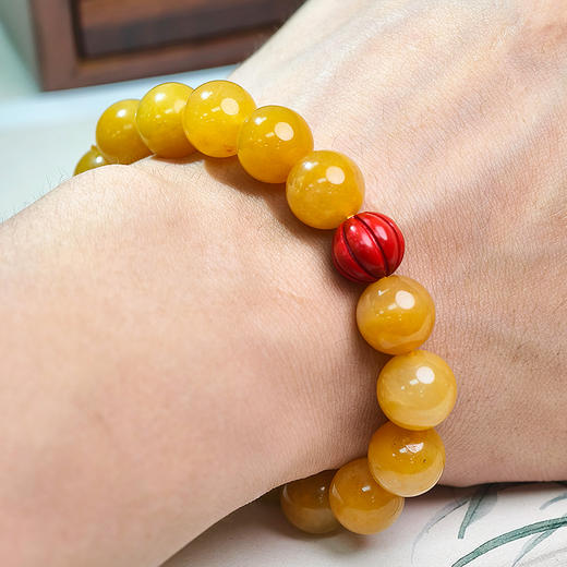 易祈吉祥五行补土手链金丝玉手串南红手链朱砂饰品送礼男女款手串礼物 商品图3