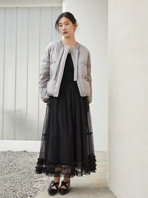 黑色亮丝假两件针织衫 方领修身长袖上衣 秋冬季辣妹风显瘦百搭叠穿打底毛衣 商品图1