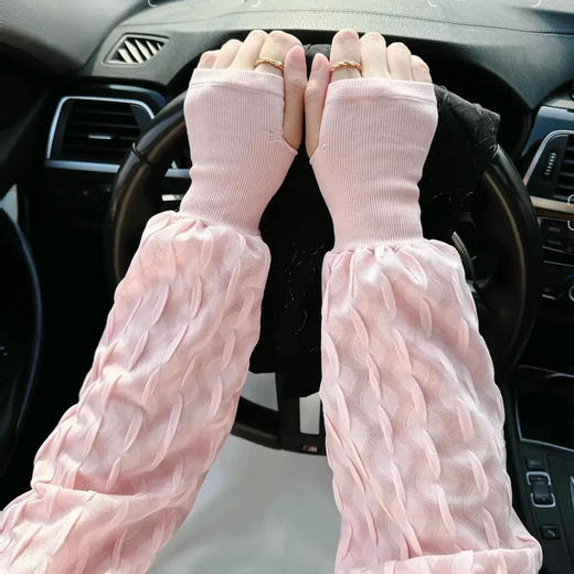 「9.9到手！数色可选」2025新款防晒冰袖女夏季罗口宽松加大户外骑行护臂冰丝套防晒袖套配饰 商品图1