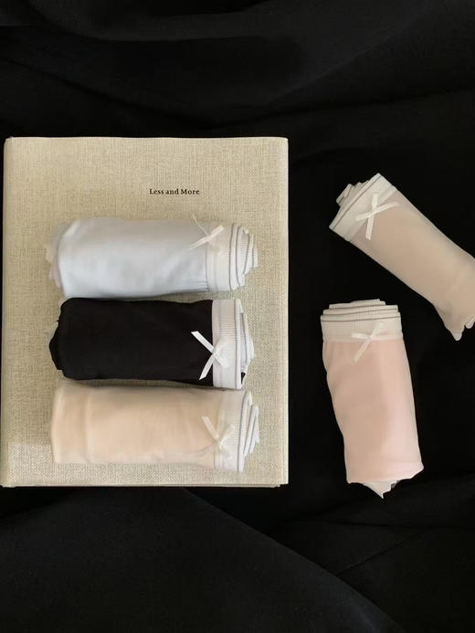 5条装！温柔纯色蝴蝶结内裤高支莫代尔 轻柔透气天然抗敏 抑菌呵护中腰三角裤 商品图7